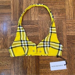 WeWoreWhat Barbell Halter Bikini Top